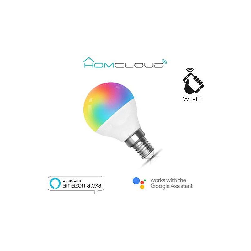 Lampadina Wi-FI RGB+Bianco caldo E14 G45 dimmerabile