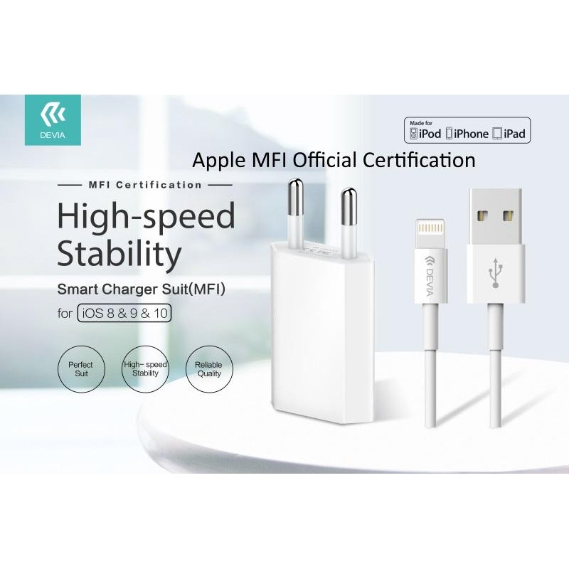 Suit Carica Batteria + Cavo Lightning Apple Certificato MFI